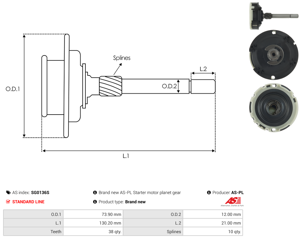 Brand new AS-PL Starter motor planet gear