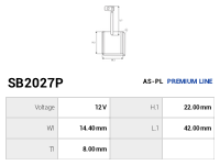 AS-PL Startmotorers borste SB2027P