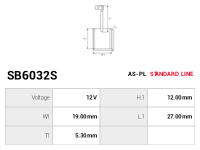 AS-PL Startmotorers borste SB6032S
