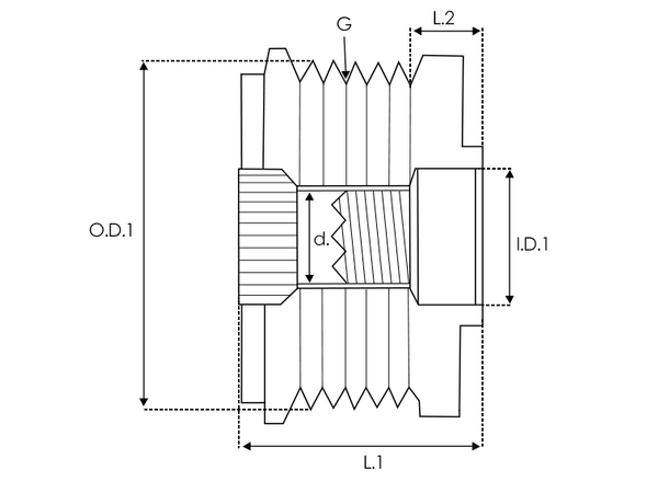 UD815129AFP — Växelströmsgenerators långgående remskivor