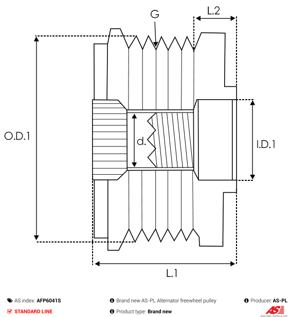 Brand new AS-PL Alternator freewheel pulley