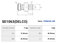 AS-PL Startmotors bendix SD1063(DELCO)