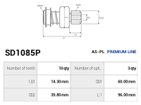 AS-PL Startmotors bendix SD1085P