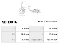 AS-PL Startmotorers borsthållare SBH3016