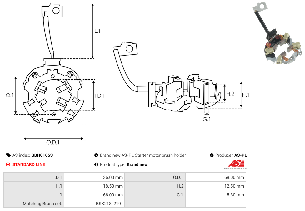 Brand new AS-PL Starter motor brush holder