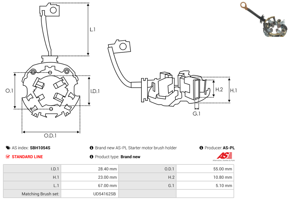 Brand new AS-PL Starter motor brush holder