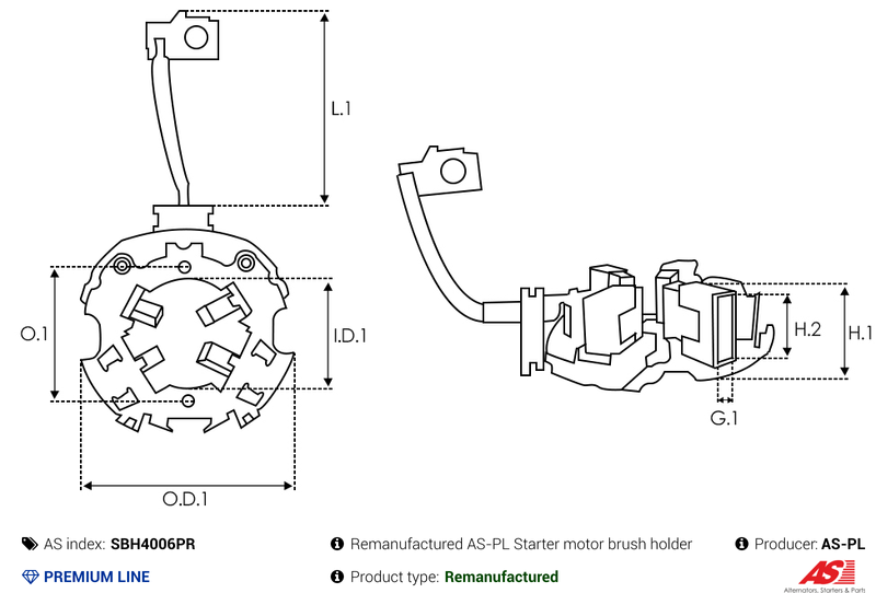 SBH4006PR AS-PL Remanufactured AS-PL Starter motor brush holder