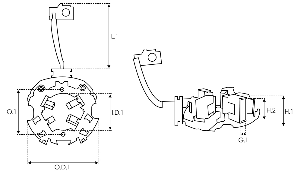 Brand new AS-PL Starter motor yoke with field coil and brush