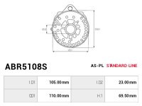 AS-PL Bakre hölje till generator ABR5108S