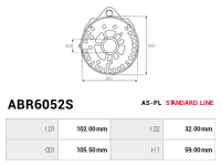 AS-PL Bakre hölje till generator ABR6052S