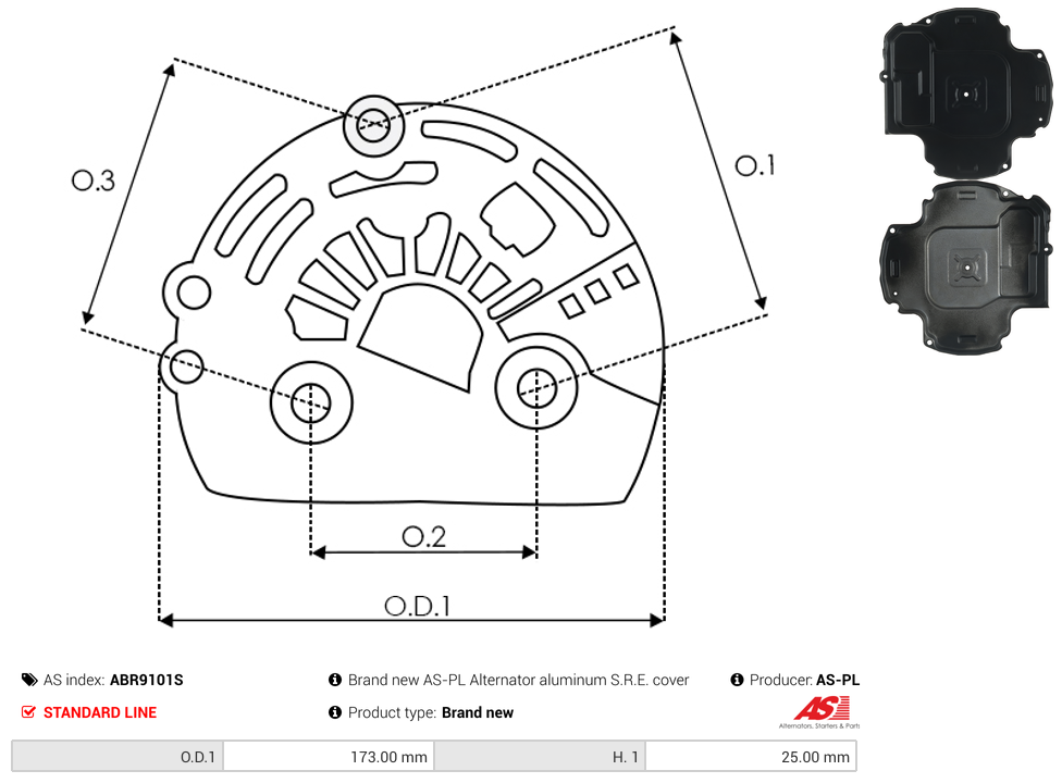 Brand new AS-PL Alternator aluminum S.R.E. cover