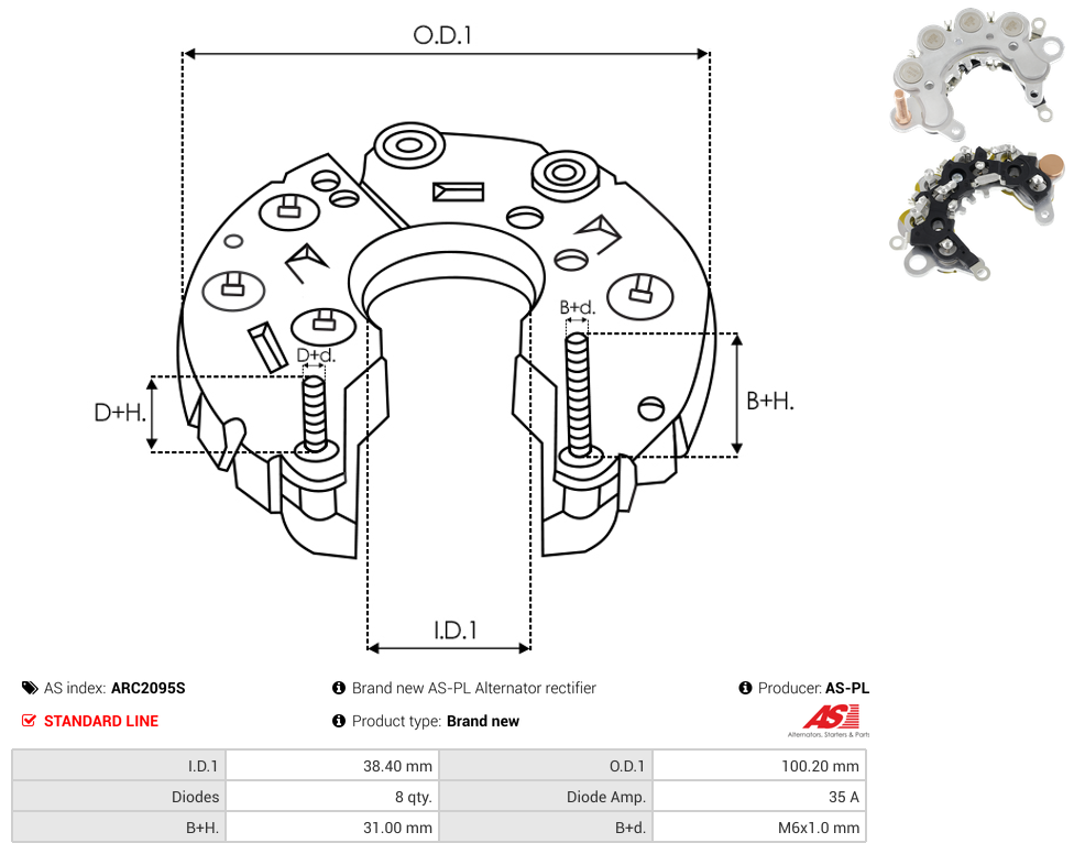 Brand new AS-PL Alternator rectifier