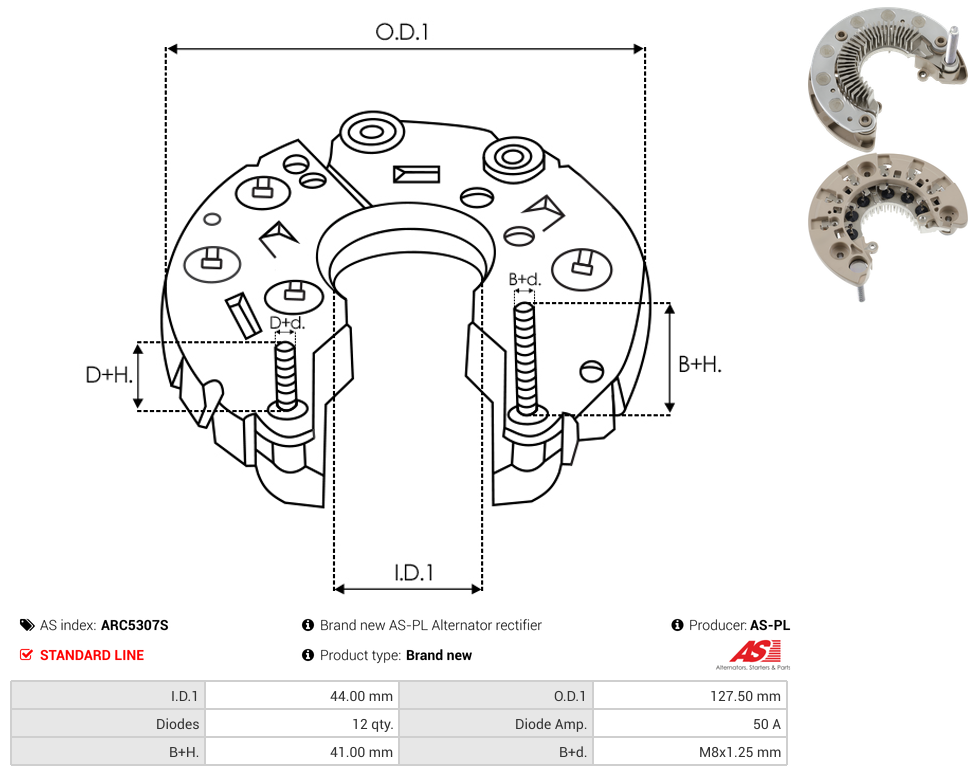 Brand new AS-PL Alternator rectifier