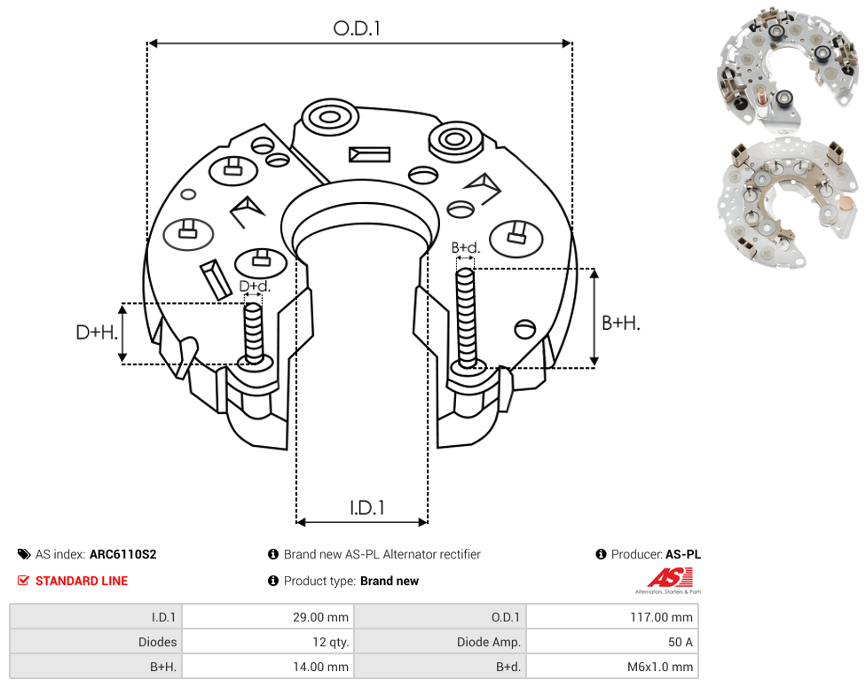 Brand new AS-PL Alternator rectifier