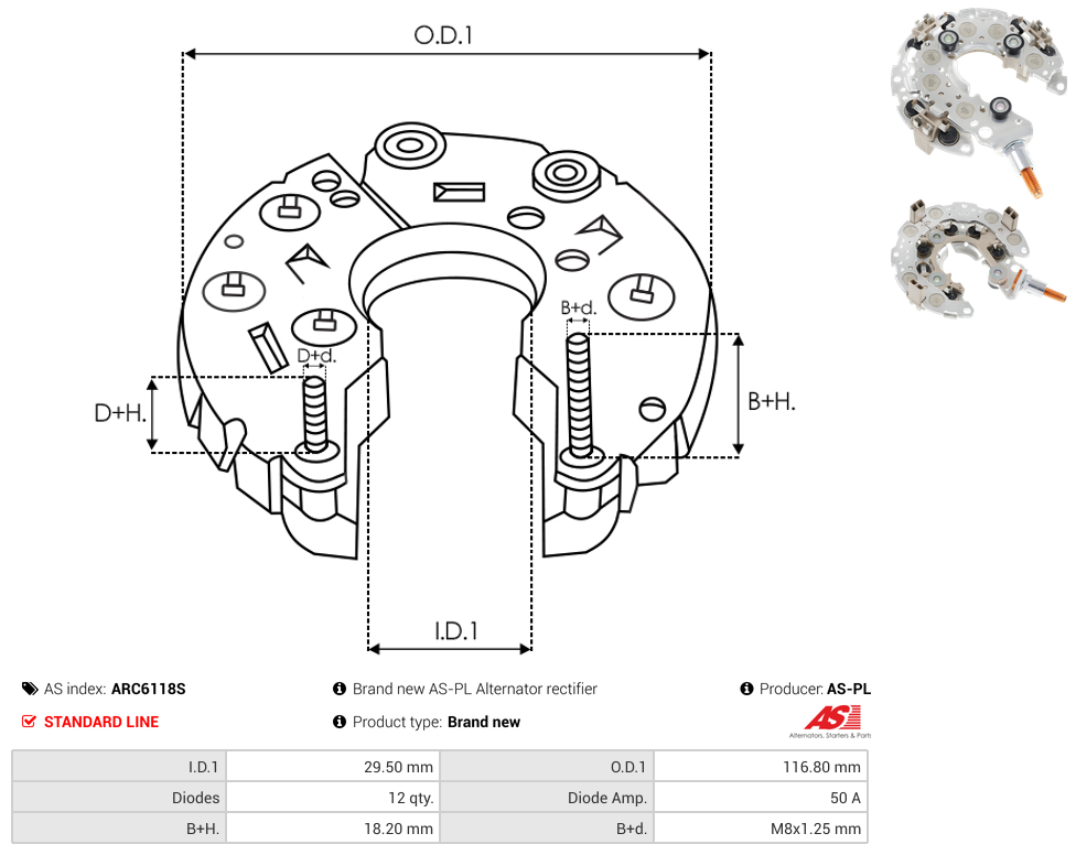 Brand new AS-PL Alternator rectifier