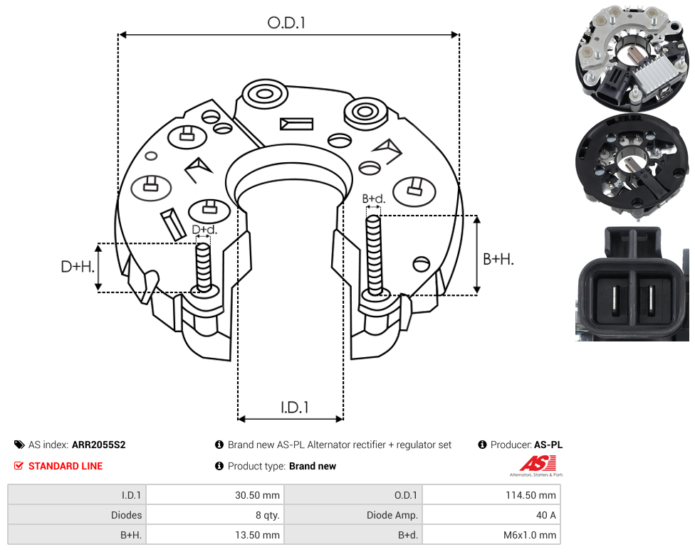 Brand new AS-PL Alternator rectifier + regulator set
