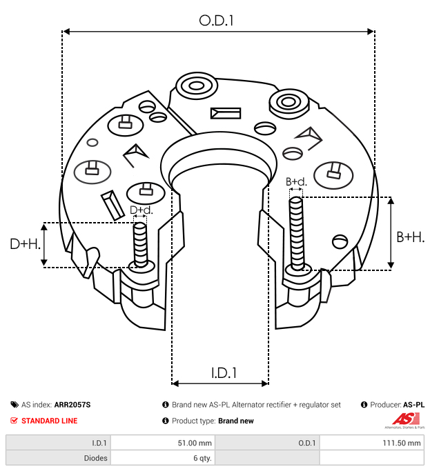 Brand new AS-PL Alternator rectifier + regulator set