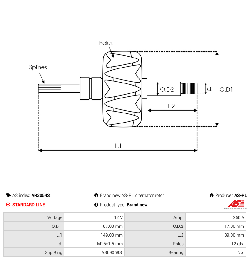 Brand new AS-PL Alternator rotor