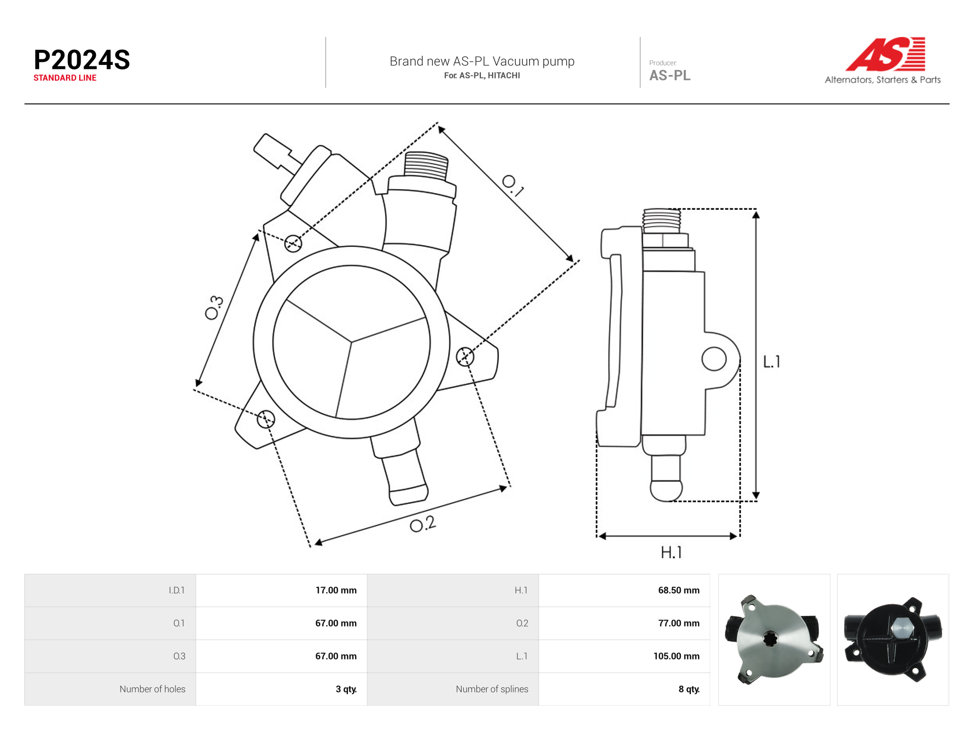 P2024 Rouleau P2024S | Alternator vacuum pumps
