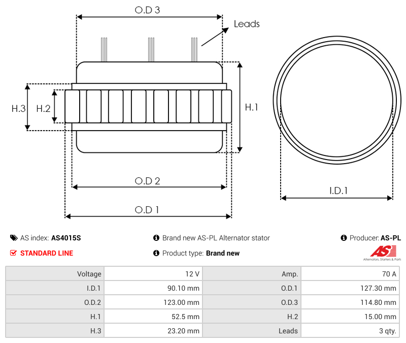 Brand new AS-PL Alternator stator
