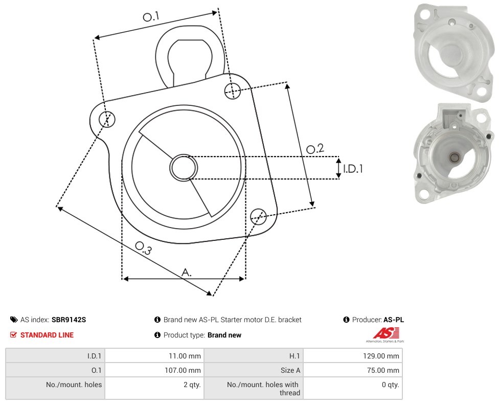 Brand new AS-PL Starter motor D.E. bracket