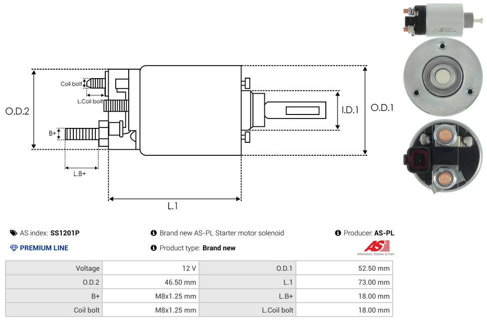 Brand new AS-PL Starter motor solenoid