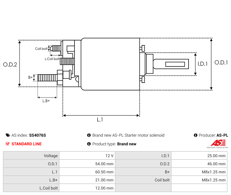 Brand new AS-PL Starter motor solenoid