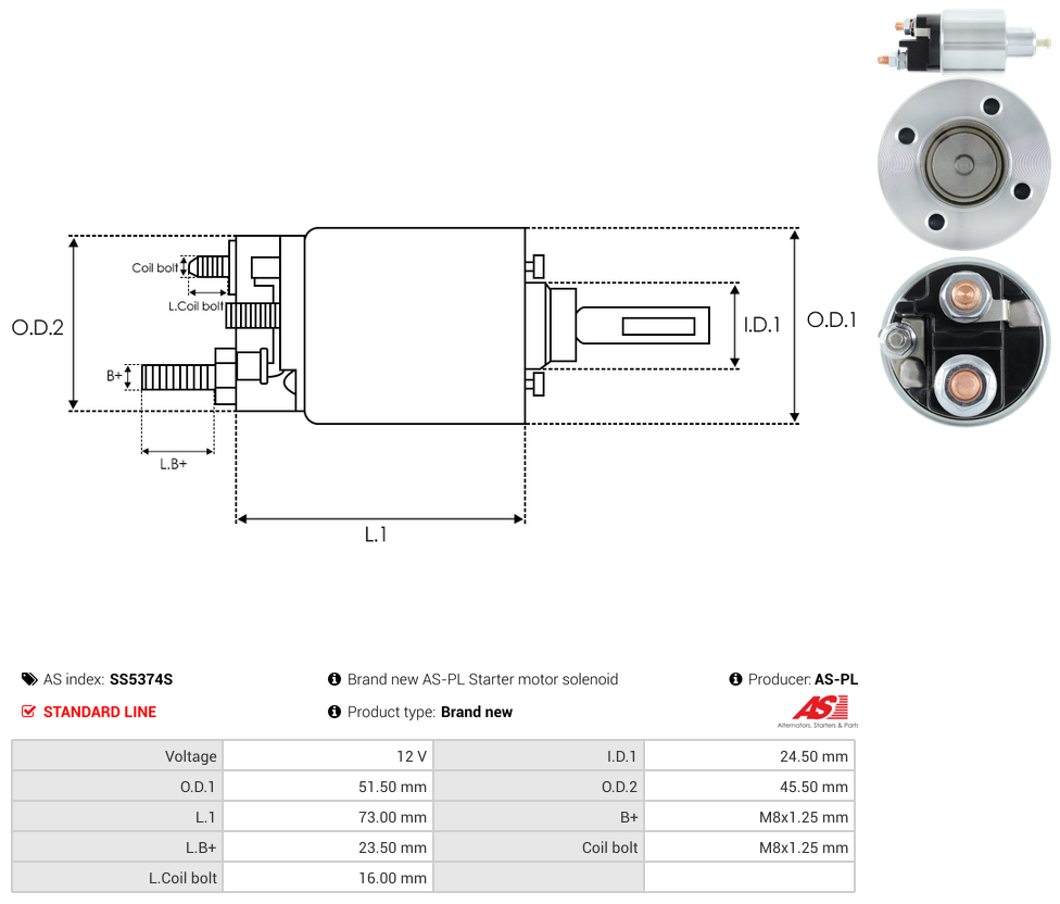 Brand new AS-PL Starter motor solenoid