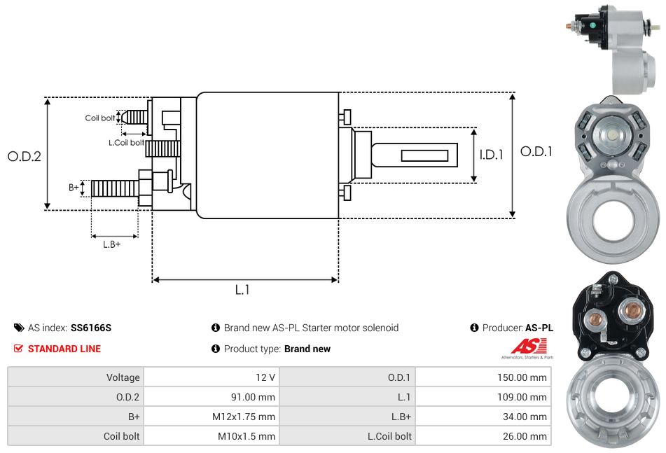 Brand new AS-PL Starter motor solenoid