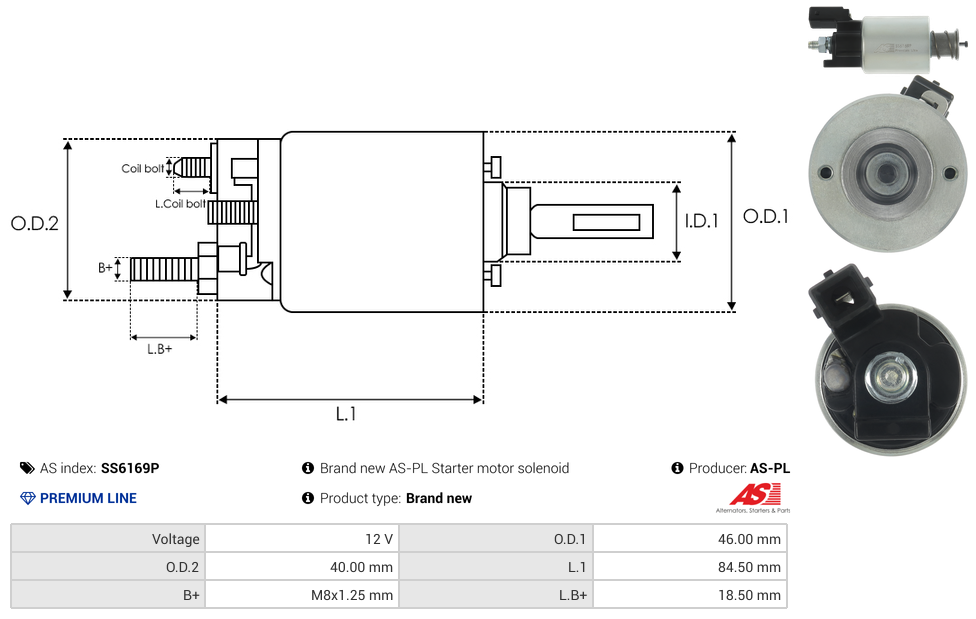 Brand new AS-PL Starter motor solenoid