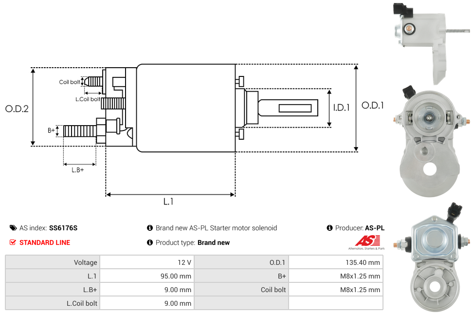 Brand new AS-PL Starter motor solenoid
