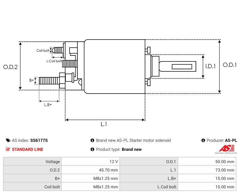 Brand new AS-PL Starter motor solenoid