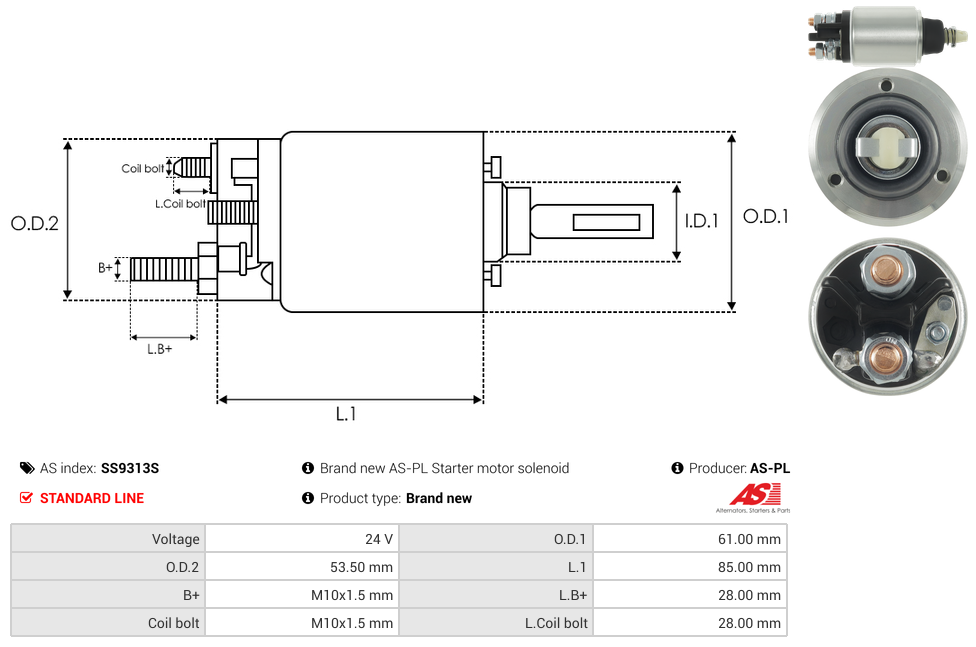 Brand new AS-PL Starter motor solenoid