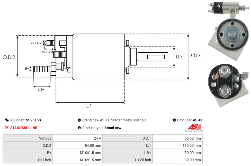 Brand new AS-PL Starter motor solenoid