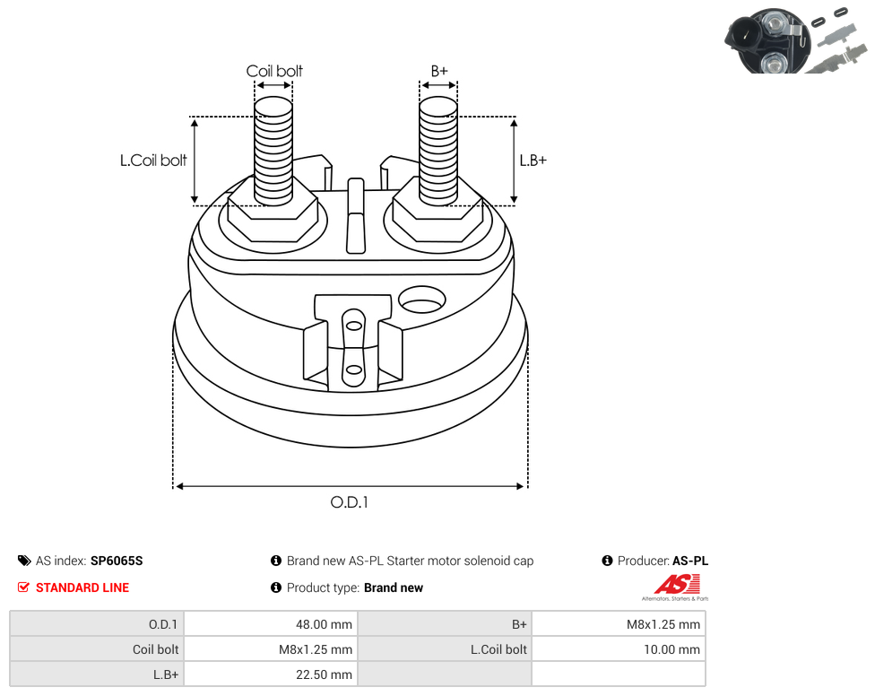 Brand new AS-PL Starter motor solenoid cap