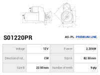 AS-PL Startmotor S01220PR