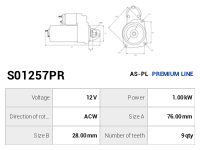 AS-PL Startmotor S01257PR