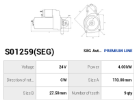 AS-PL Startmotor S01259(SEG)