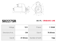 AS-PL Startmotor S0227SR
