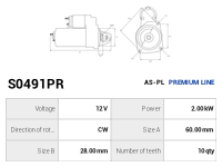AS-PL Startmotor S0491PR