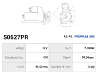 AS-PL Startmotor S0627PR