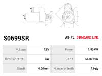 AS-PL Startmotor S0699SR