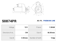 AS-PL Startmotor S0874PR