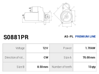AS-PL Startmotor S0881PR