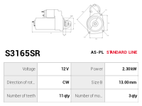 AS-PL Startmotor S3165SR