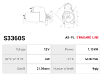 AS-PL Startmotor S3360S