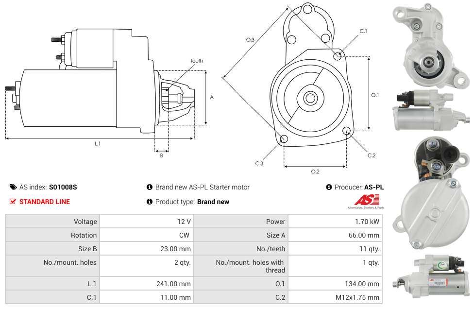 Brand new AS-PL Starter motor