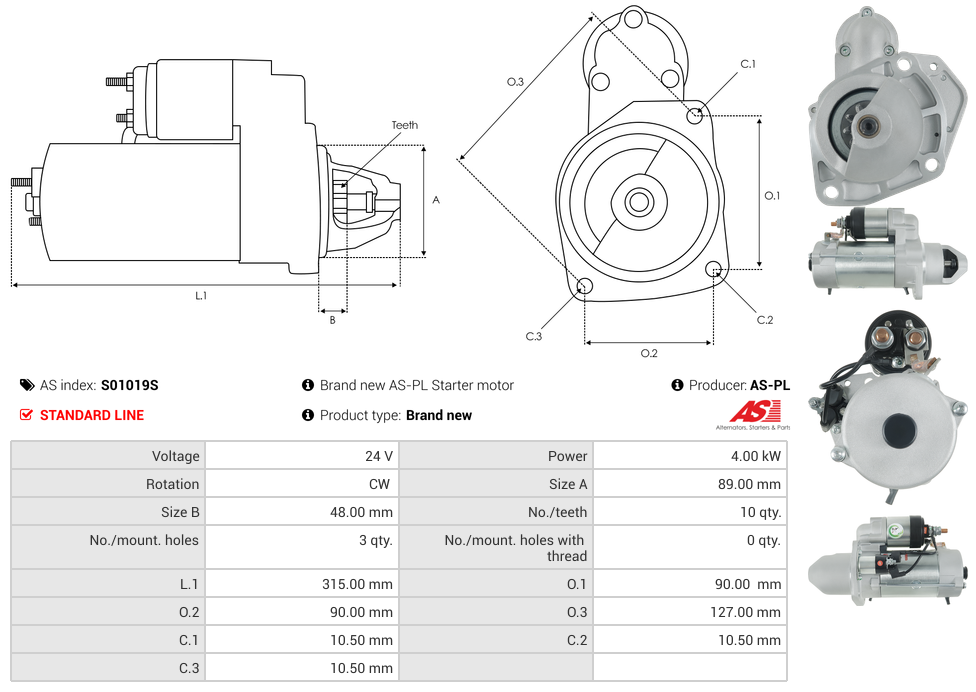 Brand new AS-PL Starter motor