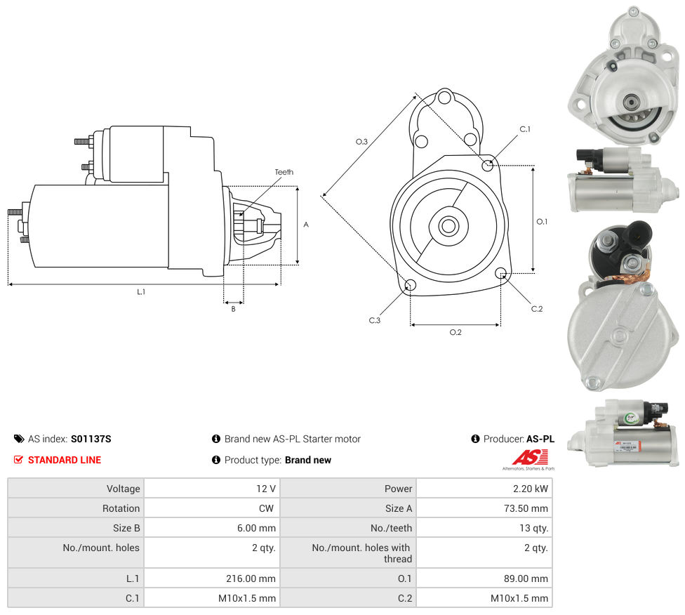 Brand new AS-PL Starter motor