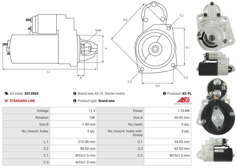 Brand new AS-PL Starter motor